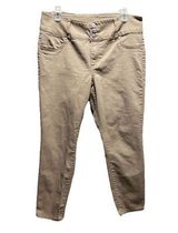 D. Jeans Light Wash Tan Tapered Capri Denim Jeans Size 14 Mid Rise‎ Pockets Zip Photo 0