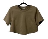 Good American Cropped Short Sleeve shirt Hunter Green, Women’s 5 Photo 0