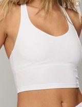 Aerie Offline Womens White Real Me Low‎ Key Longline Sports Racerback Bra Sz Med Photo 0