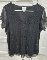 Motherhood Maternity  Black Sequined Beaded Top Photo 0
