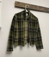 Willi Smith Fuzzy Green Flannel Jacket Photo 0