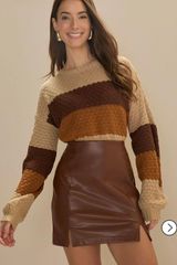 Brown Leather Skirt Photo 0