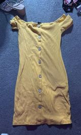 Ambiance Apparel  Cute Yellow Mini Dress Could Be Worn On And Of The Shoulder Photo 0