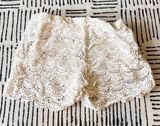 Zara Embroidered Lace Shorts Cream Small Photo 0