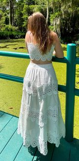 Lucy Paris Matching White Eyelet Top and Skirt Set Photo 0