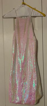 White Sequin Sleeveless Dress Disco Festival Costume Photo 0