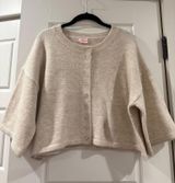 Short Sleeve Button Up Sweater Photo 0