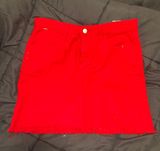American Threads Red Jean Skirt Photo 0