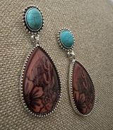 Western Earrings Brown Photo 0