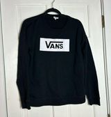 Vans logo Black and White Crewneck Pullover Sweatshirt Size Medium Photo 0