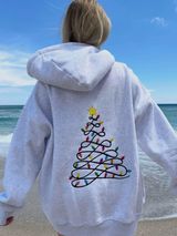 Sunkissed Coconut Christmas Tree Embroidered Hoodie BRAND NEW Gray Size XL Photo 0