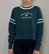 NWT Abercrombie “Denver Ski Club” Colorado Cropped Green Crewneck Sweatshirt Photo 0