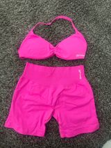 DFYNE Hot Pink Bra & Shorts Set Photo 0