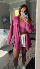 Raspberry button up jacket Pink Size M Photo 0