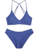 Zaful Blue And White Striped Bikini Set Photo 0
