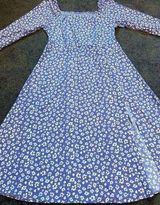 NWOT SHEIN Curve Purple Midi Dress with Boat Neck and White & Yellow Flowers 🌸 Photo 0