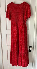 Zesica Floral Red Dress Photo 0