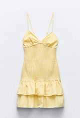 Tied Yellow Gingham Dress Photo 0