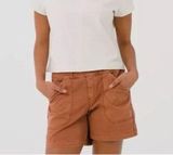 Spanx Stretch Twill Pull On Shorts-Large-Spiced Orange-Tummy Shaping-Deep Pocket Photo 0