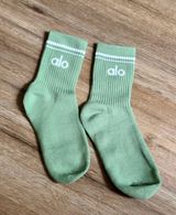 Matcha Green Ribbed Crew Socks Photo 0