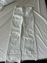 ZARA Flare Jeans White High-Rise Photo 0