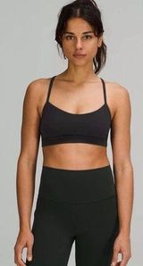 Lululemon Flow Y Bra Light Support, A-C Cups Black Size 4 Sports Bra Mesh Yoga Photo 0