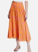 Tanya Taylor  Jeana Floral Pleated Silk-Blend Midi Skirt Size 2 Photo 0