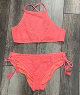 Bongo Coral Crochet Halter Bikini With Large Top And XL Bottom Photo 0