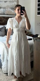 Moon river white eyelet embroidered maxi dress Photo 0