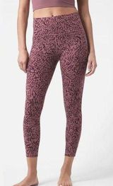 Athleta Salutation Stash Pocket II Printed 7/8 Tight Ocelot Spot Tawny Rose S Photo 0