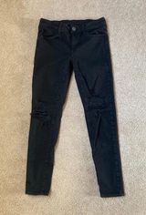 American eagle black distressed jegging jeans in size 8 Photo 0