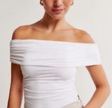 Abercrombie & Fitch Modal Blend Off-Shoulder Ruched Top | Size: Medium Photo 0