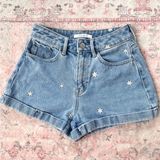 PacSun Blue Denim floral shorts Photo 0
