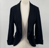 Aritzia Wilfred Chevalier Open Front Blazer Silk Satin Lapel Cuffed Black 4 Photo 0