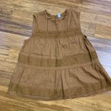 Old Navy Women's Brown‎ Textured Tiered Gauze Sleeveless Top Tank Size Medium Photo 0