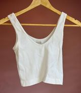 BKE White Ribbed Tank Top= Photo 0