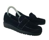 Stuart Weitzman  Black Penny Loafers Suede ‎ Dark Academia shoes 6.5 Photo 0