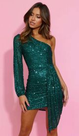 Stand Me Out Mini Dress Green Homecoming Dress Photo 0