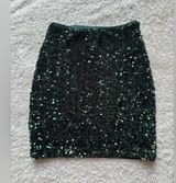 H&M Sequin Dark Green Skirt Size 2 Photo 0
