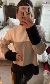 Crown & Ivy Striped Mock Neck Sweater  Photo 0