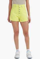 Levi’s Women’s Notch‎ High Waisted Mom Denim Shorts Sz XS (24) Daiquiri Green Photo 0