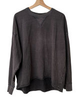 Aerie Charcoal Long Sleeve cotton raw edge sweatshirt L Photo 0