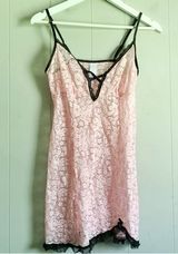 Secret Treasures Pink Black Lace Chemise Nighty M Photo 0