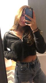 Brandy Melville Cropped Zip Up Photo 0