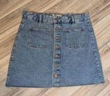 Jean Skirt Women's Large Button Up Denim Pockets Photo 0
