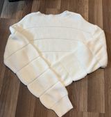 White Puff Arm Sweater Photo 0