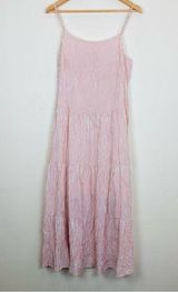 Anthropologie Saturday Sunday tiered midi/maxi red and white striped dress. Med Photo 0