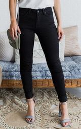 Cache Black Mid Rise Stretch Skinny Jeans Photo 0