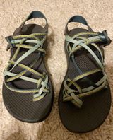 Chacos 3 Blue Green Triple Strap Photo 0