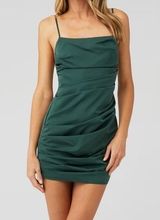 AMANDA UPRICHARD XS Green Ruched Laconia Mini Dress Photo 0